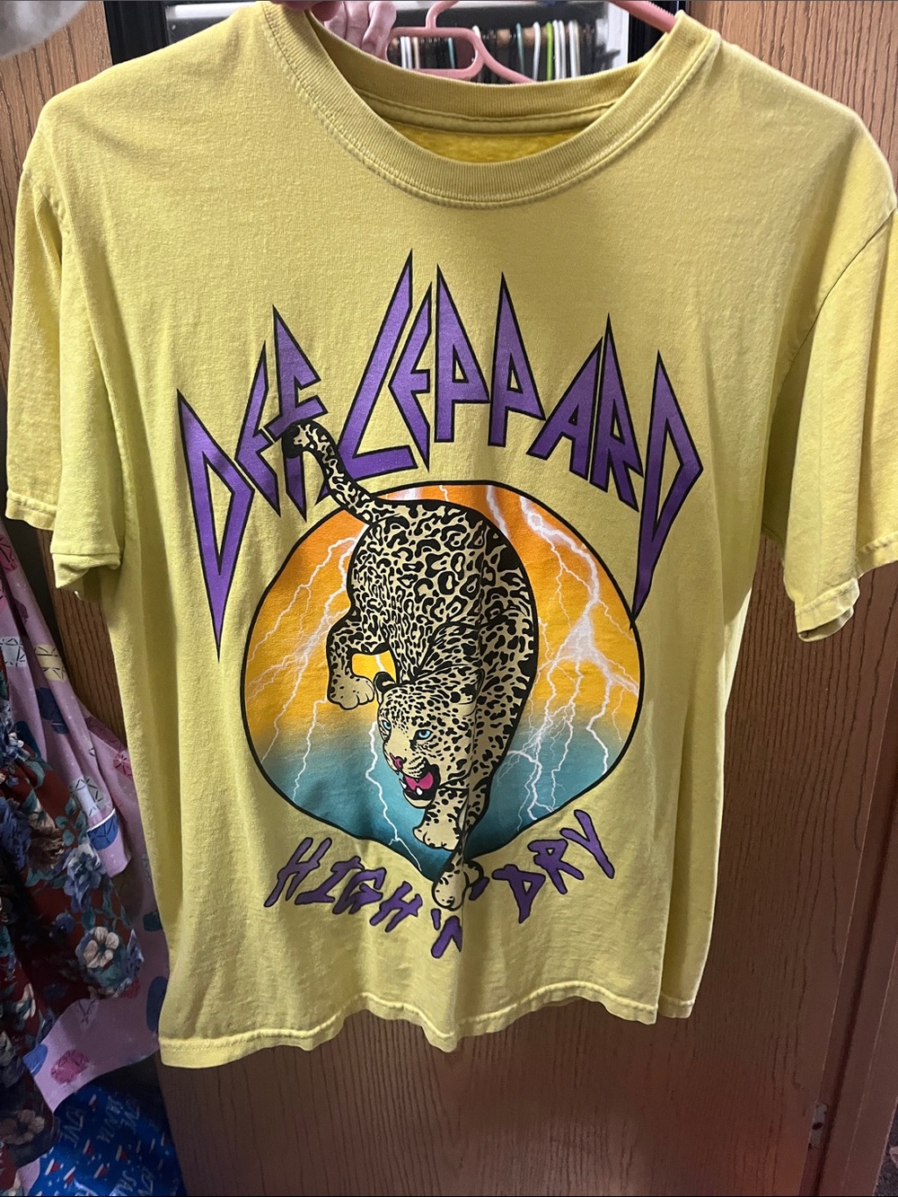 Def Leppard Yellow Short Sleeve Graphic Tee - High 'n' Dry Design